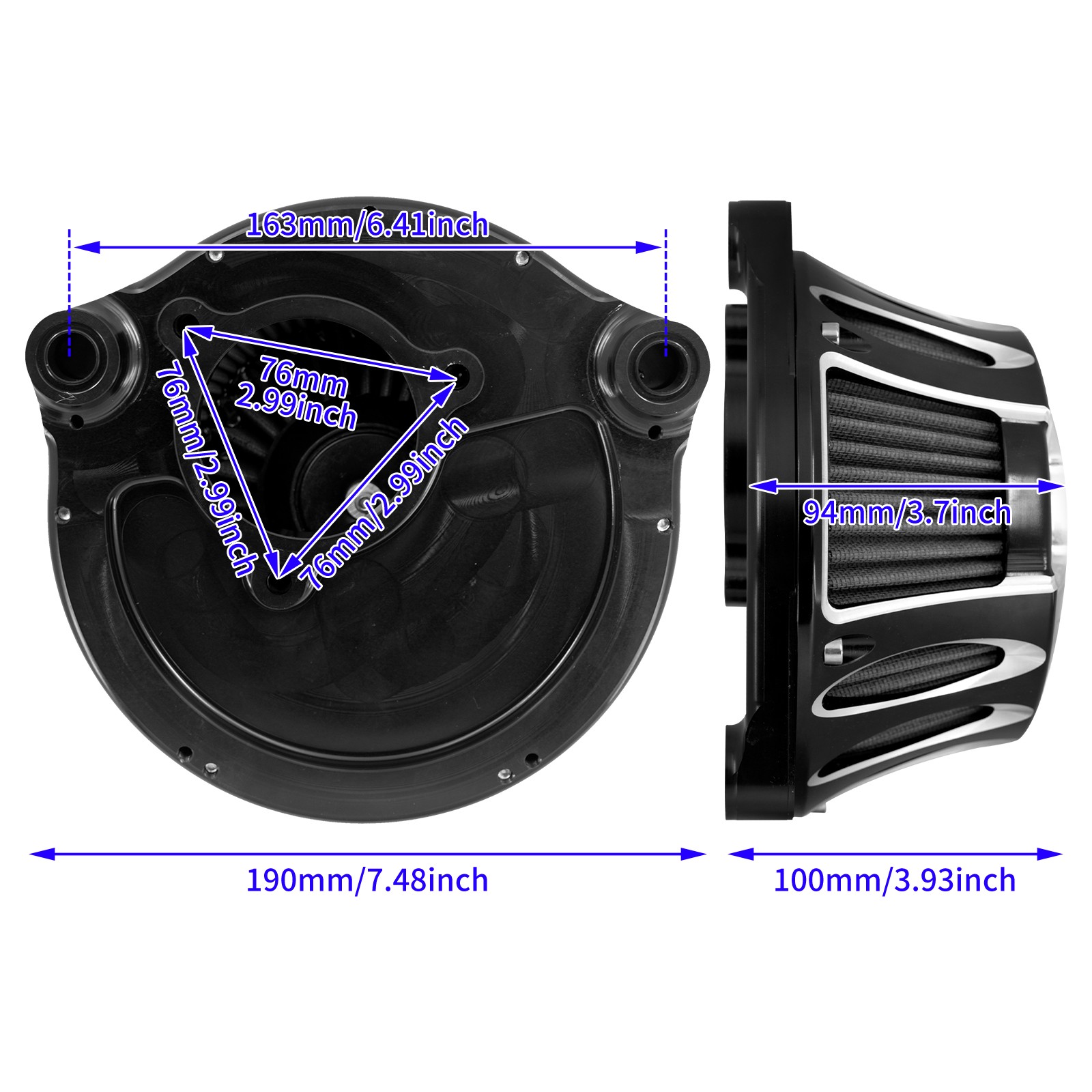 CNC Air Cleaner Filter Grey Element For Harley 17-2025 Touring Street Road Glide