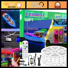 50ft Waterproof Led Boat Lights - Rgb Marine Light Strip With App Remote For N