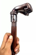 Wooden Walking Cane for Women and Men  Punch Style Antique Handle Walking Stick