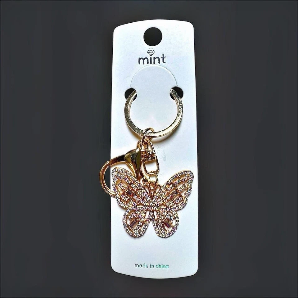 Llavero mariposa estrás iridiscente - Cierre de langosta, llavero - Nuevo Foto 2 de 3