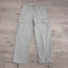 Vtg Old Navy Khaki Mens Y2K Paratrooper Utility Cargo Beige Pants Size 32 x 30