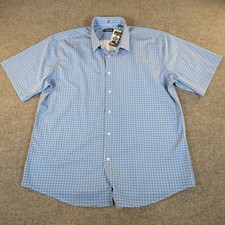 New Nautica Mens XXL Performance Dress Shirt Gingham Short Sleeve 258829 2574