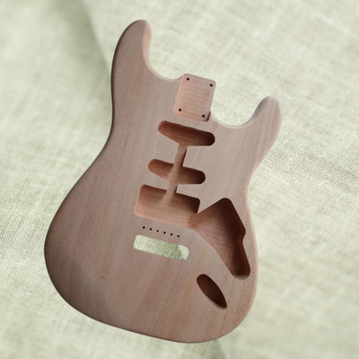 Guitar Body Unfinished  Strato-caster- HSS Mahogany wood Guitar Body Real Pict