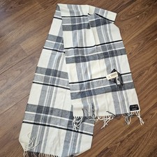 V.FRAAS Cashmink Plaid Scarf Made In Germany 100 Acrylic 64 x 11.5" Vintage NWT