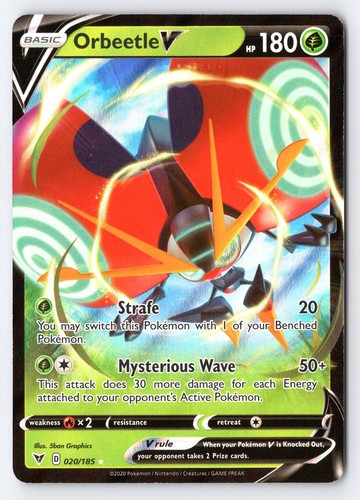 Orbeetle V 20/185 Vivid Voltage Holo Pokemon NM