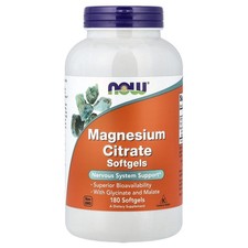 Now Foods Magnesium Citrate 180 Softgels GMP Quality Assured