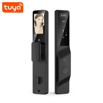 3D Face Palm Smart Lock WiFi Tuya App HD Camera Screen Keyless Door