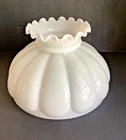 Vintage Milk Glass Melon Kerosene Oil Lamp Shade 10” Fitter Aladdin Rayo Coleman