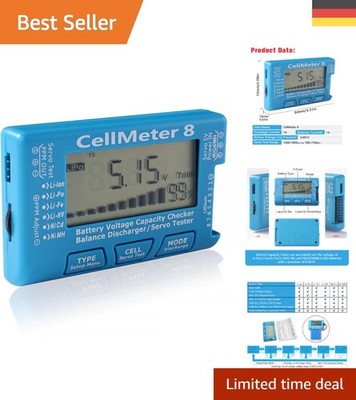 RC Cellmeter 8 Digitaler Batteriekapazitätsprüfer mit LCD, 2S-8S Unterstützung