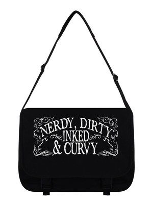 Umhängetasche Nerdy, Dirty, Inked & Curvy schwarz
