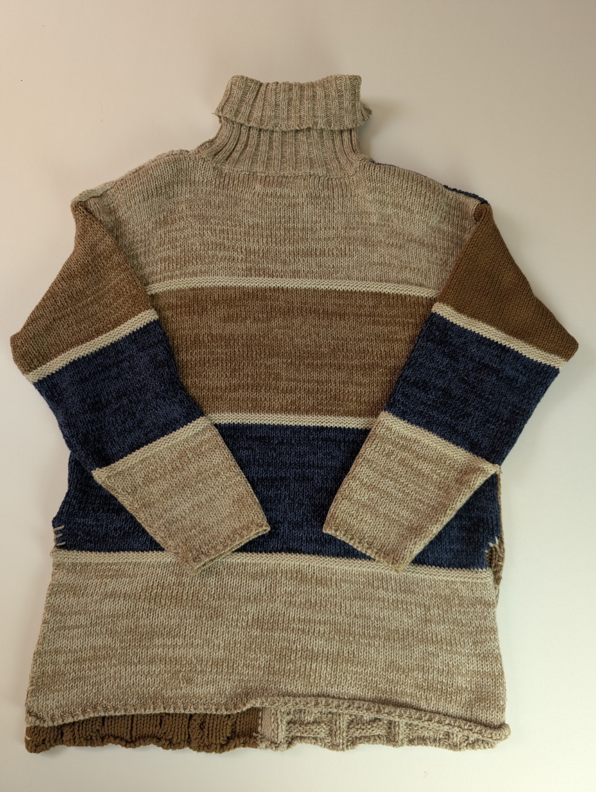 Reference Point Patchwork Sweater Size S Ramie Co… - image 3