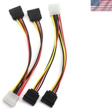 4 Pin Male IDE Molex to 15 Pin Female Dual SATA Power Splitter Adapter Cable ...