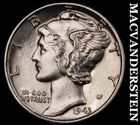 1943 Mercury Dime- Silver- Choice Gem Brilliant Uncirculated Luster #J6019
