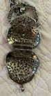Vintage Silver tone Filigree Kisslock Purse Bag Pendant Necklace 11” inch Chain — photo 5