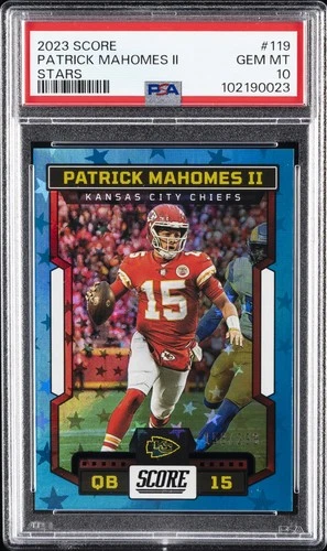 2023 PANINI SCORE STARS #119 PATRICK MAHOMES II 158/299 PSA 10