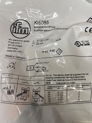 IFM KI5085 Kapazitiver Sensor KIA3080BFPKG/2T/US
