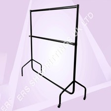 Garment Rail 6ft Long 5ft High Heavy Duty DOUBLE HANGING SPACE CLOTHES RAIL