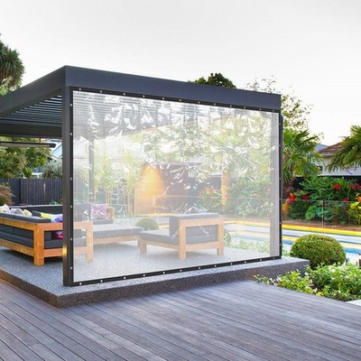 8x20FT PVC Clear Curtain Heavy Duty Vinyl Tarpaulin Rainproof Tarpaulin For Deck