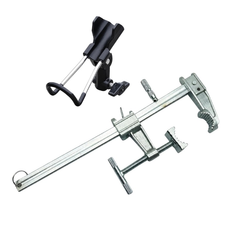 Adjustable Fishing Rod Support Stand with Screw Clamps and Locking ...