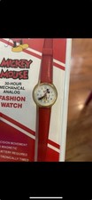 Vintage Mickey Mouse Watch Bradley Mechanical Red Band