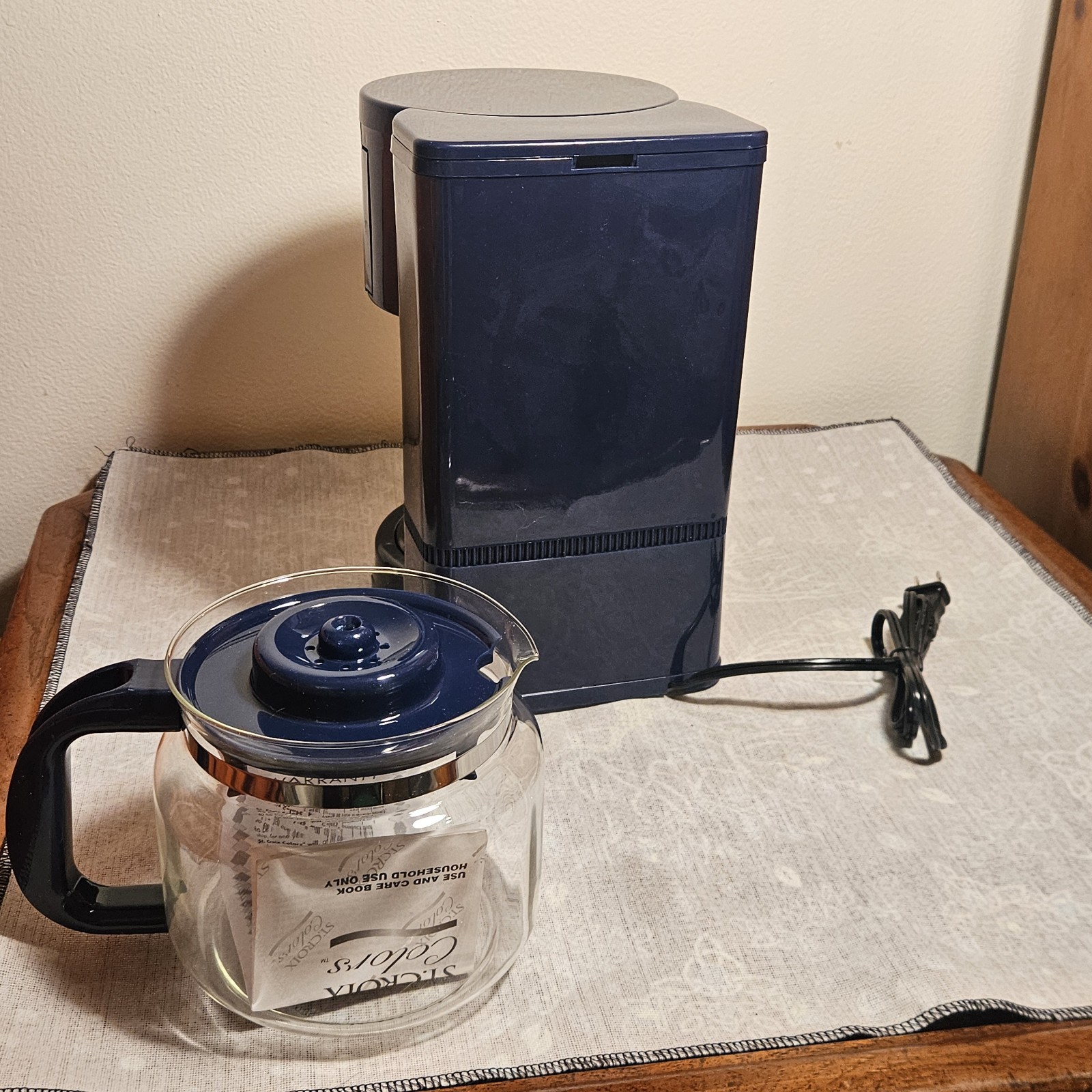 St. Croix Colors Blue 12 Cup Automatic Drip Coffee Maker W Instruction Manual