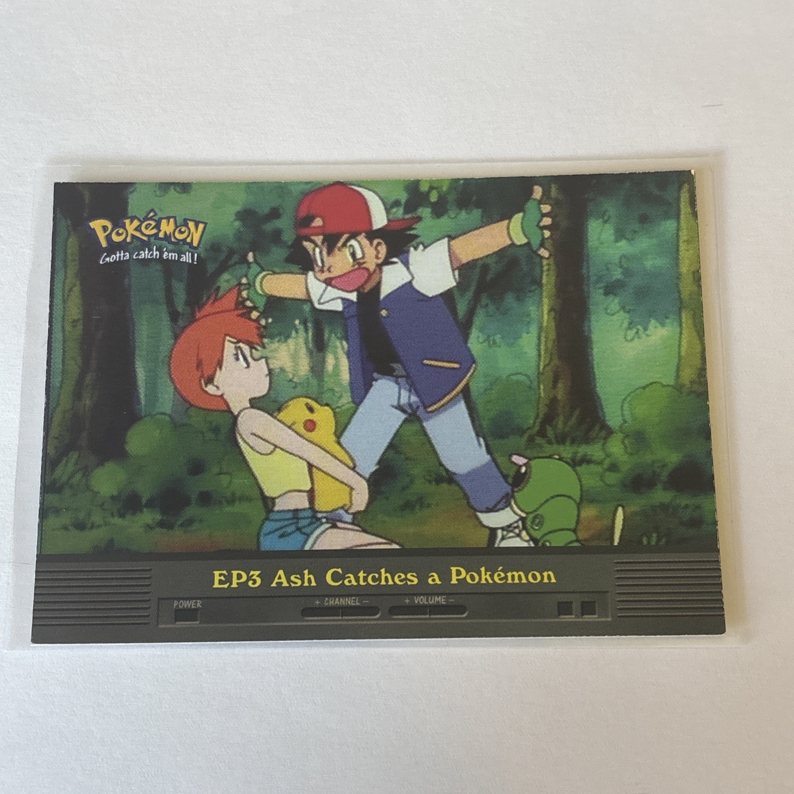 EP3 Ash Catches a Pokemon Holo Foil - TV Animation Edition - Pokemon Topps Card