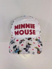 Walt Disney World White Minnie Mouse Pink Glitter Snapback Hat Cap Size Youth