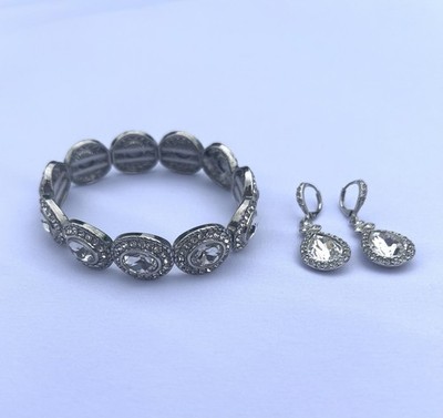 Givenchy Clear Stone Crystal Flex Bracelet & Dangle Earrings Set From Macy s