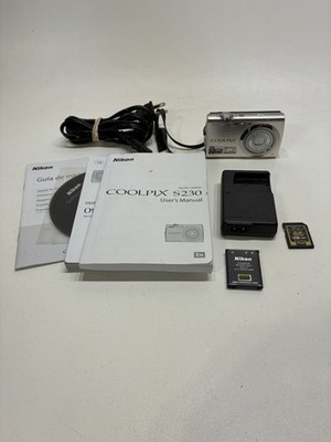 Nikon Coolpix S230 10MP Plum Touchscreen Digital *WORKING* Camera Bundle