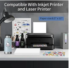 25 pcs translucent vinyl sticker paper for inkjet And laser  printer