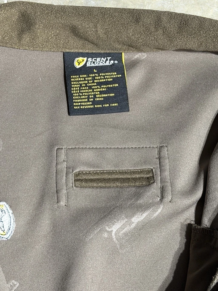 Men's Scent Blocker Lightweight Camo Jacket Large Full Zip With Harness Hole - Image 4 of 4