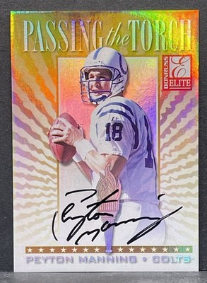1999 DONRUSS ELITE - PEYTON MANNING - PASSING THE TORCH AUTOGRAPH - AUTO /100