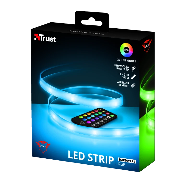 Striscia Led Illuminata RGB STRIP adesiva x Case del PC Alimentazione USB Molex - Immagine 2 di 4