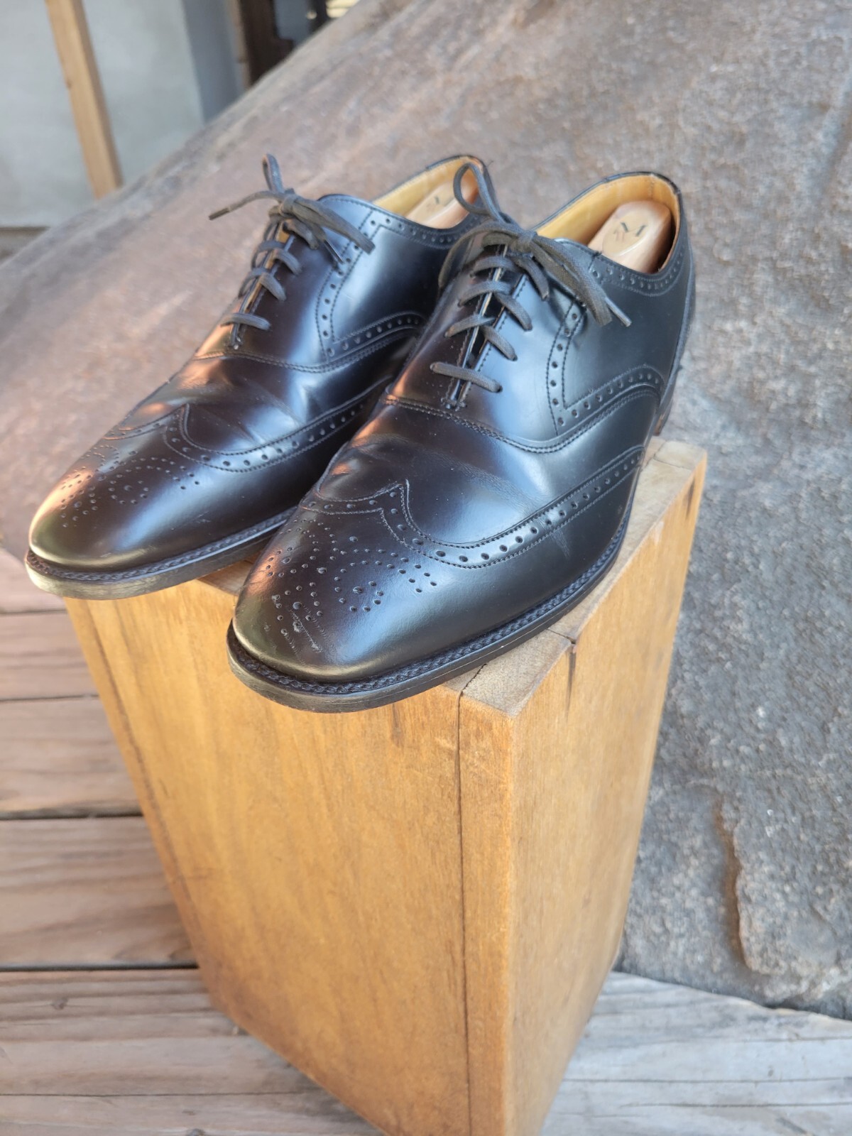 Church's Mens 11 C Shoes Black Leather Oxfords Wingti… Gem