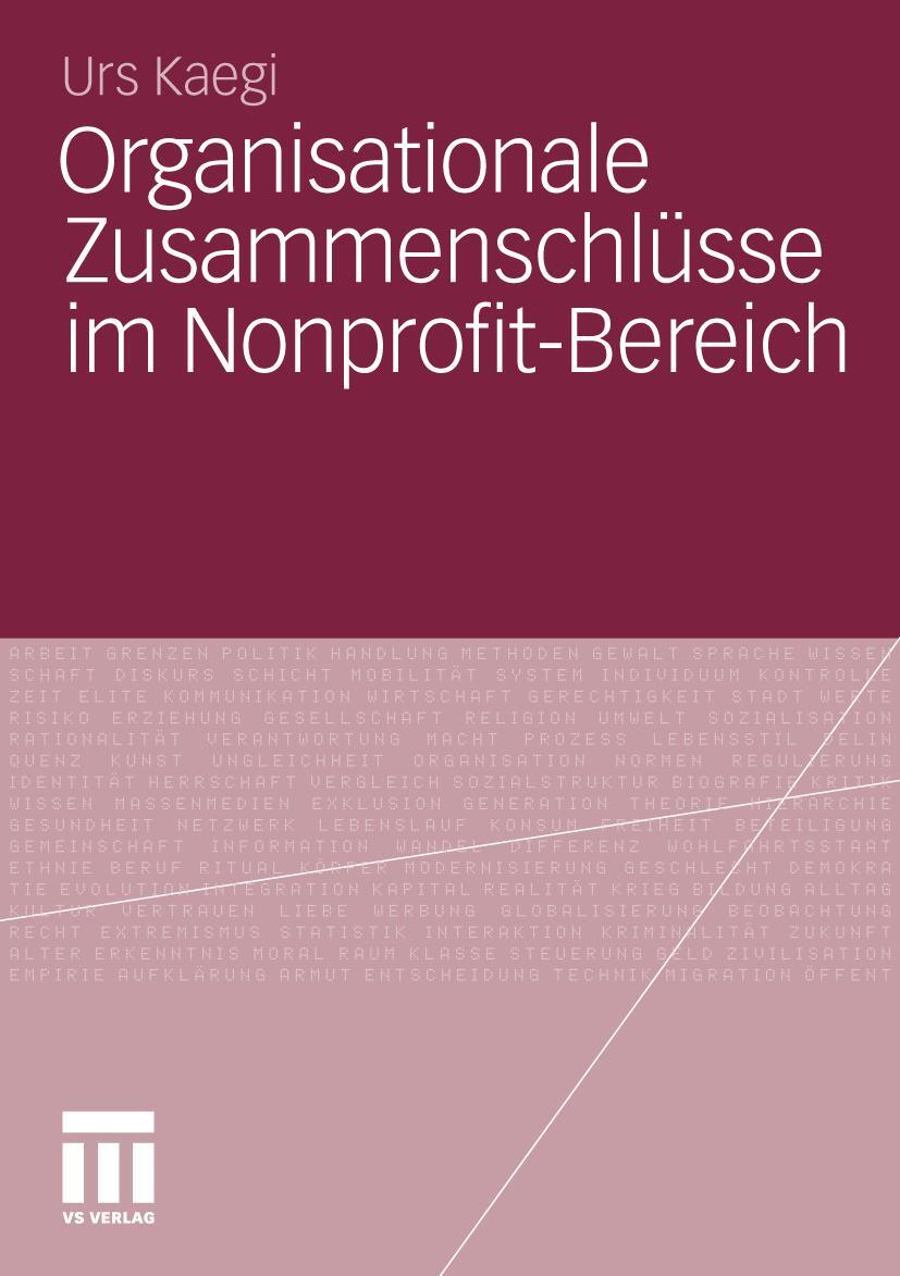 Organisationale Zusammenschlüsse Nonprofit-bereich Urs Kaegi