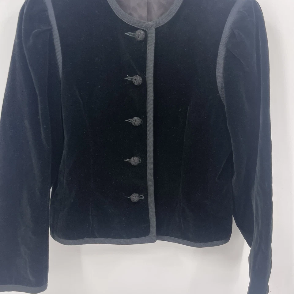 Blazer de terciopelo vintage Neiman Marcus para mujer 8 botones delanteros Cottagecore Quiet Lux Foto 3 de 4