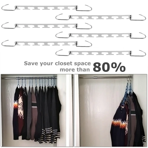 6Pcs Metal Wonder Closet Hanger Organizer Hook Space Saving Clothes Rack USStock - Picture 6 of 10
