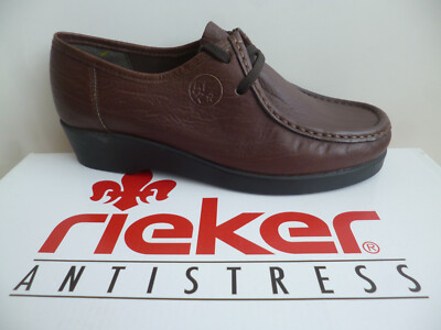 Rieker Lace-up Shoes Half Shoes Leather Brown 42200