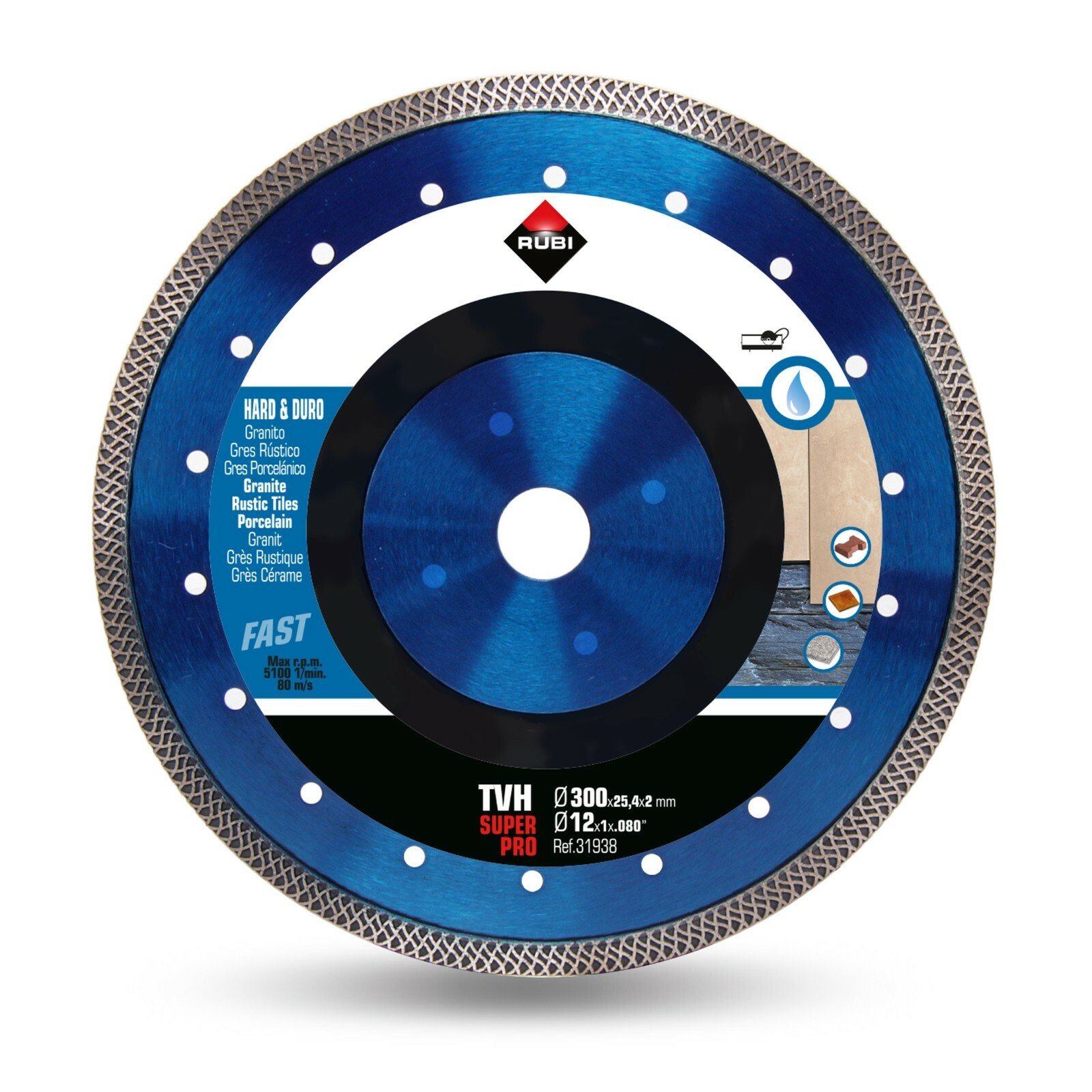 Rubi TVH 300mm Diamond Blade - Turbo Viper Blade Superpro - 31938