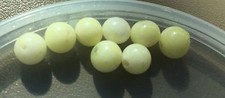 Vintage Japan Pale Yellow w White Subtle Molted Mix Round Roundish Glass Beads