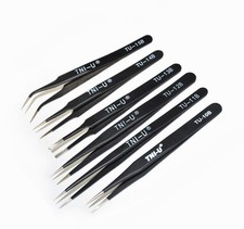 Anti-static Stainless Steel Non-magnetic Elbow Elastic Fine Tip Straight Tweezer