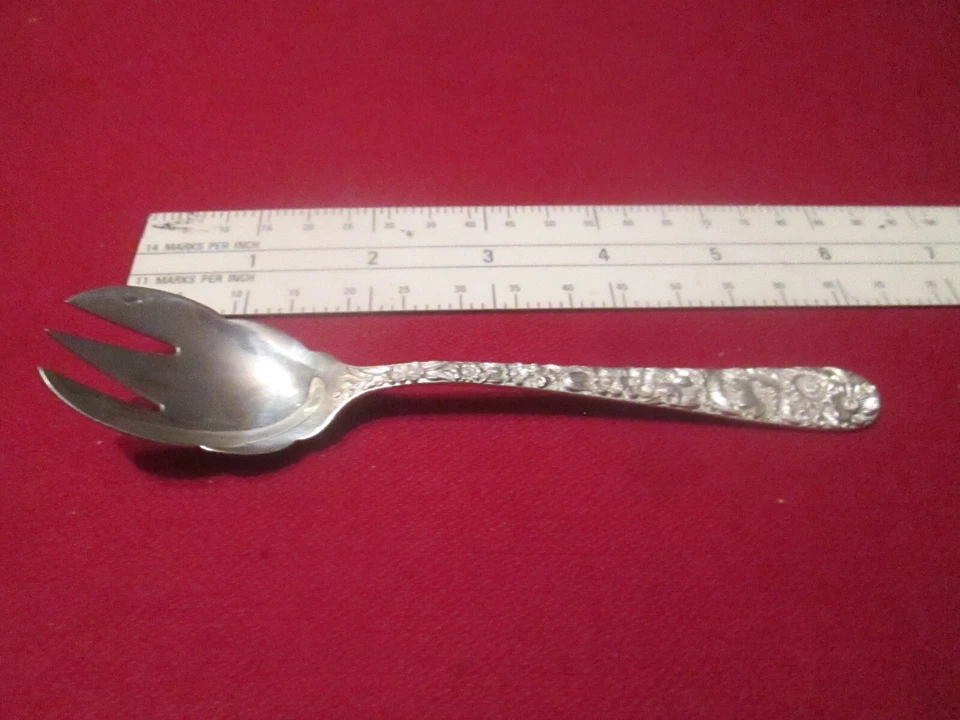 Tenedor o cuchara para helado Kirk & Son plata esterlina S 6" con monograma GBP Foto 2 de 4