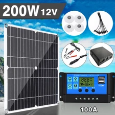 Solar Panel Kit 200 Watt 12/24V with 60A Battery Charger Controller Caravan Boat