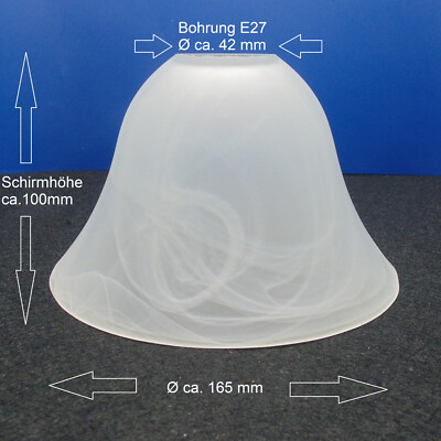 Lampenschirm Leuchtenglas Ø165mm, H. 100mm - Bohrung 42mm (E27) , Alabasterglas