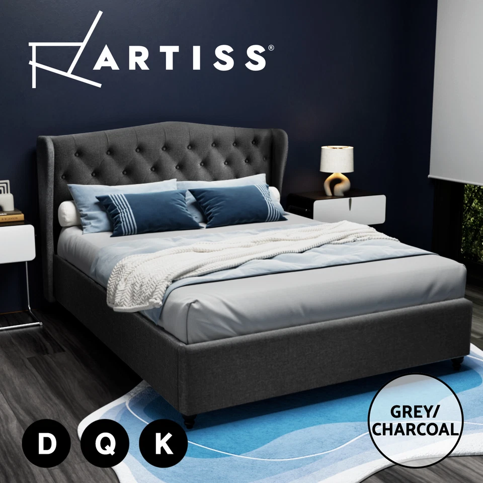 Artiss Bed Frame Double Queen King Size Base Mattress Platform Fabric Wooden