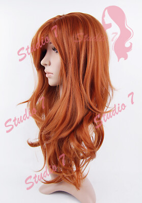 Parrucca Lunga Ondulata Capelli Sintetici HD T Pizzo Anteriore Auburn - Foto 2