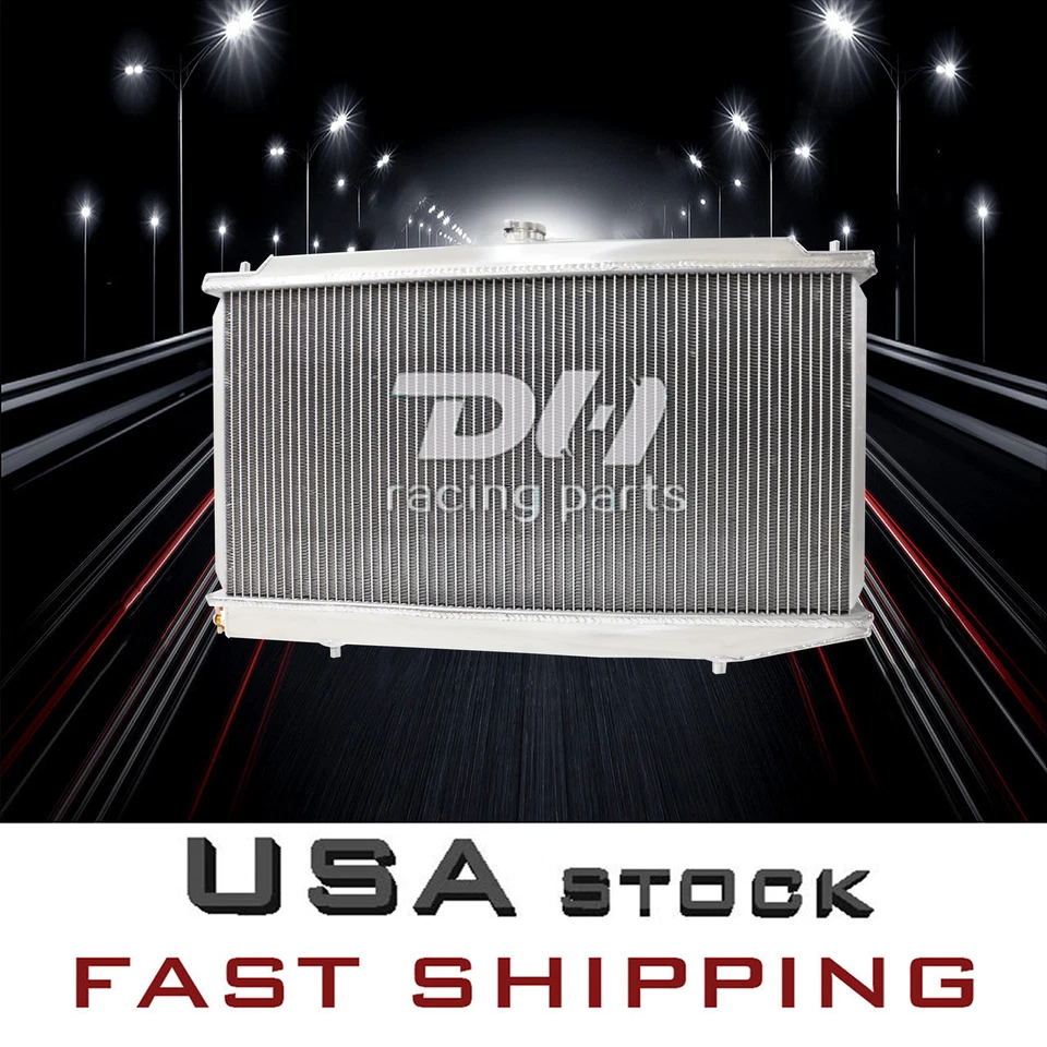 Radiador completo de aluminio de 2 filas para Honda Civic CRX DX/LX/HF 1988-1991 1,5 L MT Foto 2 de 4