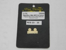 172 True Details Resin 4 Spoke Wheels Tires Spitfire Mk Xiv Later Smooth Tread
