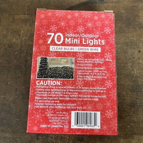 NEW HOLIDAY STYLE (70) INDOOR: OUTDOOR: MINI LIGHTS: CLEAR BULBS: 14.5" FT - Picture 4 of 5
