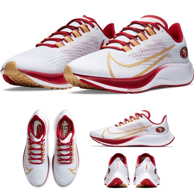 unisex san francisco 49ers nike white zoom pegasus 37 running shoe